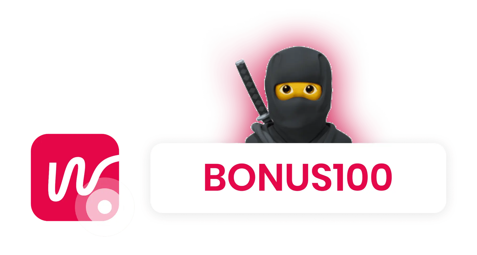 ninja with cashback sign 'cashback100'